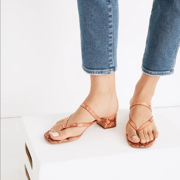 Madewell The Amber Sandal in Snake Embossed Leather, NEW WITH TAGS - Picture 2 of 10